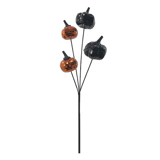 27" Black & Orange Disco Pumpkin Stem by Ashland®